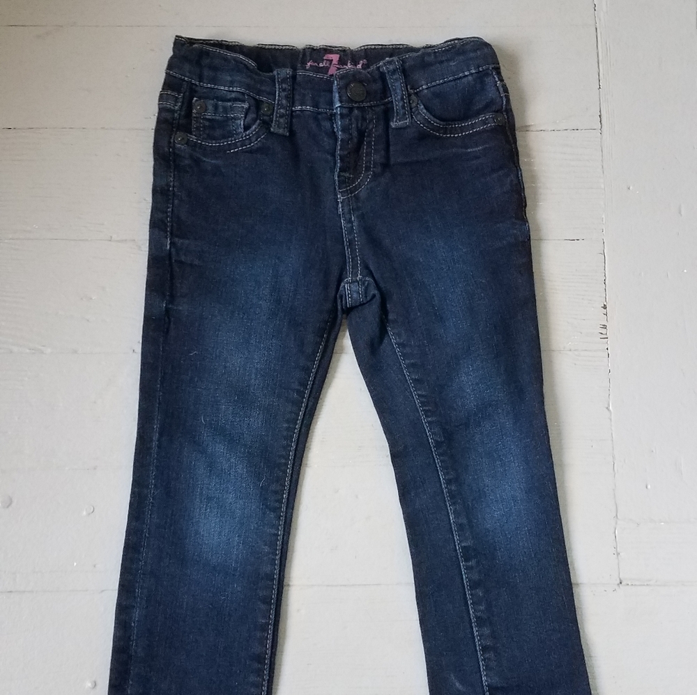 7 for all mankind, dark wash slim/skinny jeans 3T